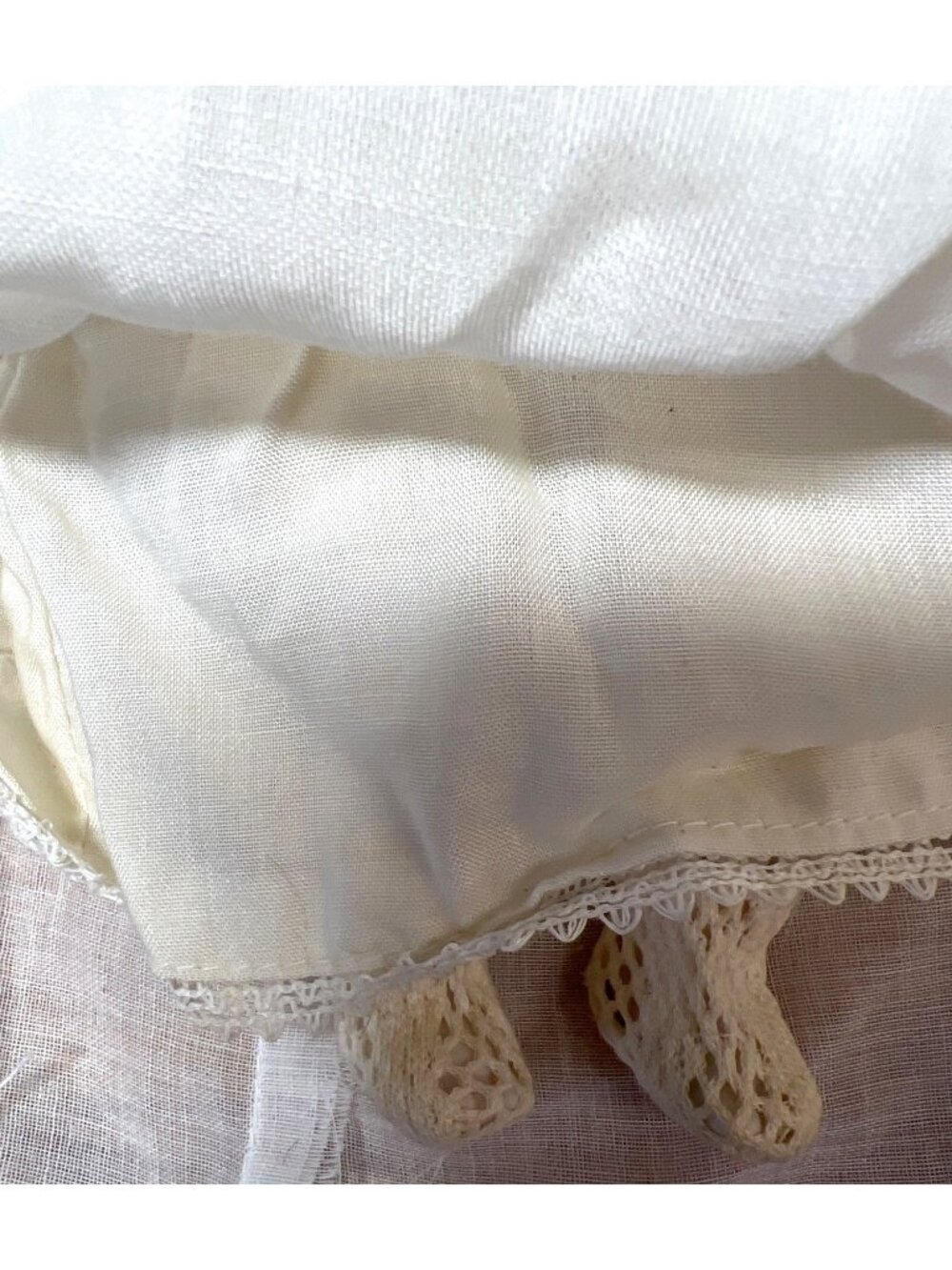 Vintage Baby Doll With Porcelain Head Hands & Feet In White Lace Dress - Picture 5 of 6